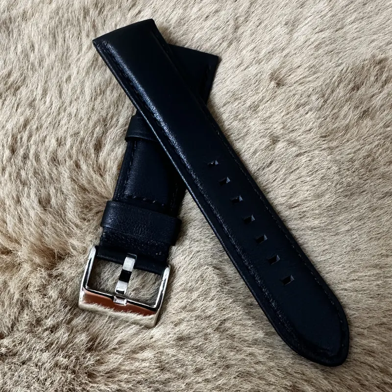 22mm Black Ruxiang Sweat-Resistant Watch Strap – Durable Band